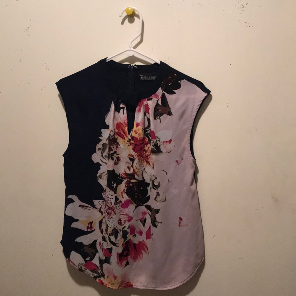 Navy Blue Floral Shirt
